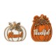 Glitzhome 8"H S/2 Thanksgiving Wooden Pumpkin Table Decor