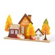 Glitzhome 18"L Fall Metal & Wood Village Table Decor