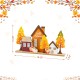 Glitzhome 18"L Fall Metal & Wood Village Table Decor