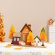 Glitzhome 18"L Fall Metal & Wood Village Table Decor