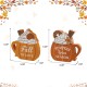 Glitzhome S/2 5.25"H Fall Wood Pumpkin Coffee Mug Table Decor