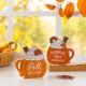 Glitzhome S/2 5.25"H Fall Wood Pumpkin Coffee Mug Table Decor