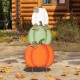 Glitzhome Set of 3 36"H Fall Stacked Pumpkin Yard Stake