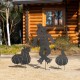 Glitzhome 36"H S/3 Fall Metal Scarecrow Silhouette Yard Stakes