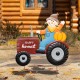 Glitzhome 30"H Fall Metal Tractor & Scarecrow Yard Stake