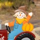 Glitzhome 30"H Fall Metal Tractor & Scarecrow Yard Stake