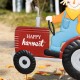 Glitzhome 30"H Fall Metal Tractor & Scarecrow Yard Stake