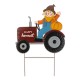 Glitzhome 30"H Fall Metal Tractor & Scarecrow Yard Stake