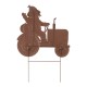 Glitzhome 30"H Fall Metal Tractor & Scarecrow Yard Stake