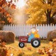 Glitzhome 30"H Fall Metal Tractor & Scarecrow Yard Stake