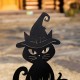 Glitzhome 30.25"H Halloween Metal Silhouette Cat Yard Stake