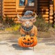 Glitzhome 30"H Halloween Metal Painted Highland Cow Yard Stake