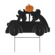 Glitzhome 24"H Halloween Metal Ghost Car Yard Stake