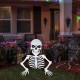 Glitzhome 35.75"H Halloween Lighted Metal Ground Breaking Skeleton Yard Stake w/Timer