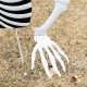 Glitzhome 35.75"H Halloween Lighted Metal Ground Breaking Skeleton Yard Stake w/Timer