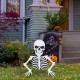 Glitzhome 35.75"H Halloween Lighted Metal Ground Breaking Skeleton Yard Stake w/Timer