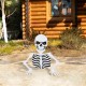 Glitzhome 35.75"H Halloween Lighted Metal Ground Breaking Skeleton Yard Stake w/Timer