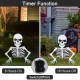 Glitzhome 35.75"H Halloween Lighted Metal Ground Breaking Skeleton Yard Stake w/Timer