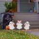 Glitzhome S/3 23.75"H Halloween Metal Pink Ghosts Yard Stake