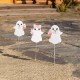 Glitzhome S/3 23.75"H Halloween Metal Pink Ghosts Yard Stake