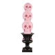 Glitzhome 31.50"H Halloween MGO Lighted Stacked Pink Skull with Black Urn Porch Decor w/Timer