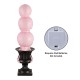 Glitzhome 31.50"H Halloween MGO Lighted Stacked Pink Skull with Black Urn Porch Decor w/Timer