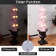 Glitzhome 31.50"H Halloween MGO Lighted Stacked Pink Skull with Black Urn Porch Decor w/Timer