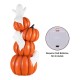Glitzhome 33.25"H Halloween MGO Lighted Stacked Jack-O-Lantern & Ghost Porch Decor w/Timer
