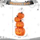 Glitzhome 33.25"H Halloween MGO Lighted Stacked Jack-O-Lantern & Ghost Porch Decor w/Timer