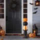 Glitzhome 27"H Halloween MGO Stacked Pumpkin with Black Urn Porch Decor