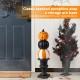 Glitzhome 27"H Halloween MGO Stacked Pumpkin with Black Urn Porch Decor