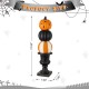 Glitzhome 27"H Halloween MGO Stacked Pumpkin with Black Urn Porch Decor