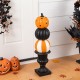 Glitzhome 27"H Halloween MGO Stacked Pumpkin with Black Urn Porch Decor