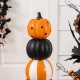 Glitzhome 27"H Halloween MGO Stacked Pumpkin with Black Urn Porch Decor