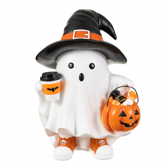 Glitzhome 11.50"H Halloween Resin Witch Ghost Table Decor