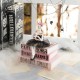 Glitzhome 8.25"H Halloween Polyresin Pink Skeleton Ballerina on Books Table Decor