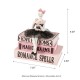 Glitzhome 8.25"H Halloween Polyresin Pink Skeleton Ballerina on Books Table Decor