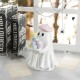 Glitzhome 9.75"H Halloween Polyresin Ghost with Macarons Table Decor