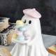 Glitzhome 9.75"H Halloween Polyresin Ghost with Macarons Table Decor