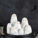 Glitzhome 9"L Halloween Lighted Polyresin Ghosts in Cauldron Table Decor w/Timer