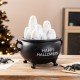 Glitzhome 9"L Halloween Lighted Polyresin Ghosts in Cauldron Table Decor w/Timer