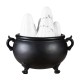 Glitzhome 9"L Halloween Lighted Polyresin Ghosts in Cauldron Table Decor w/Timer