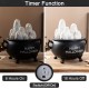 Glitzhome 9"L Halloween Lighted Polyresin Ghosts in Cauldron Table Decor w/Timer