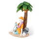 Glitzhome 11.50"H Halloween Polyresin Skeleton on Beach Table Decor