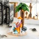 Glitzhome 11.50"H Halloween Polyresin Skeleton on Beach Table Decor