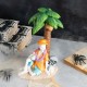 Glitzhome 11.50"H Halloween Polyresin Skeleton on Beach Table Decor