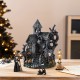 Glitzhome S/4 Halloween Lighted Resin Haunted House w/Timer