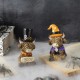 Glitzhome S/2 4.75"H Halloween Resin Highland Cow Table Decor