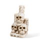 Glitzhome 14.25"H Lighted Halloween Resin Skulls with Candles Table Decor w/Timer