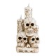 Glitzhome 14.25"H Lighted Halloween Resin Skulls with Candles Table Decor w/Timer